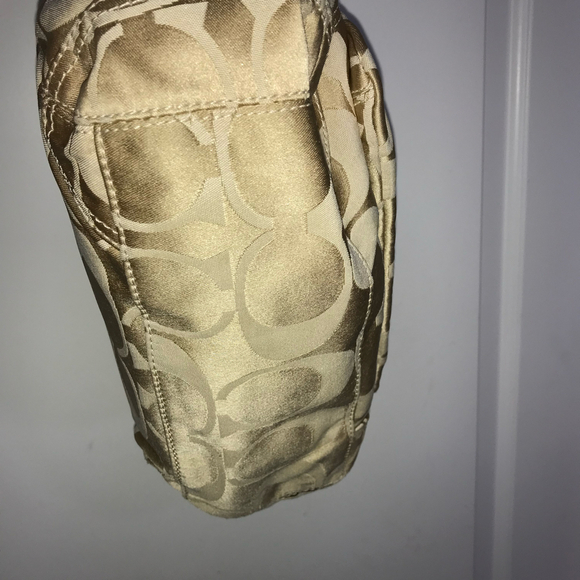 Coach Signature Leah Khaki Tote Handbag Shoulder Bag EUC - Picture 4 of 10